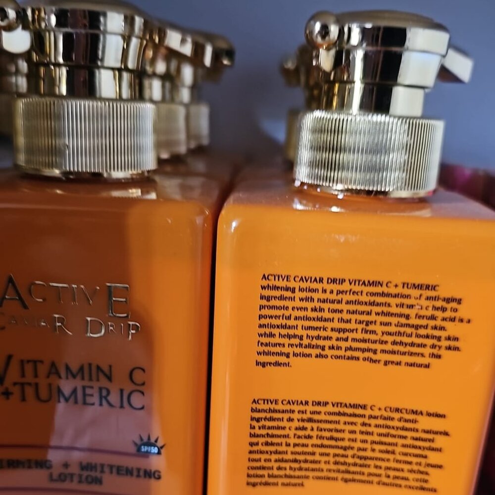 Active caviar vitamin c + turmeric firming + whitening lotion 444ml